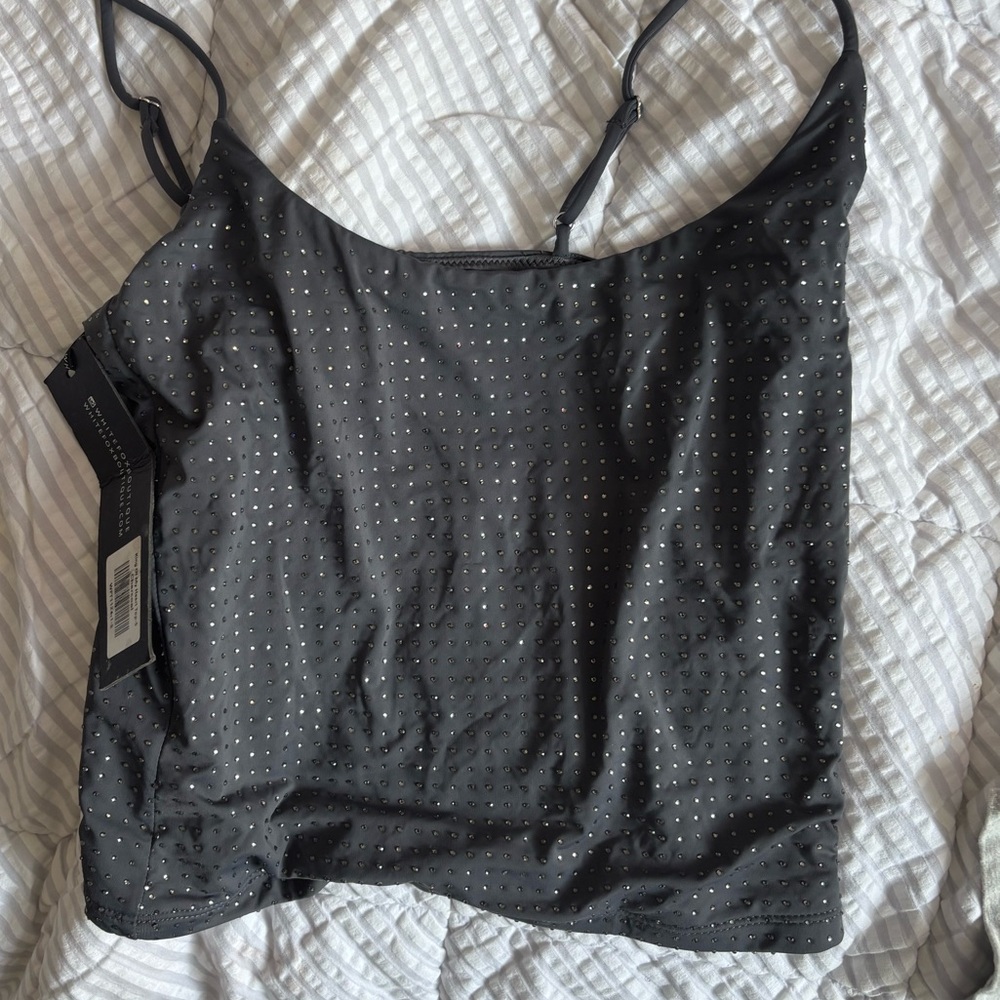 White Fox Boutique Black Studded Camisole